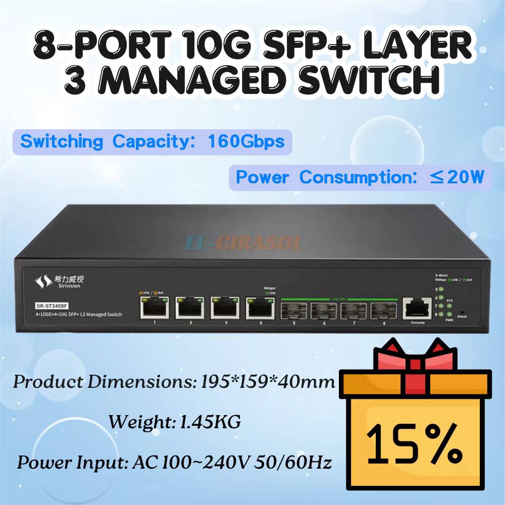 Sfp+ 10G Managed Switch 8 Port - Sirivision 8-poorts 10G SFP+ L3 beheerde