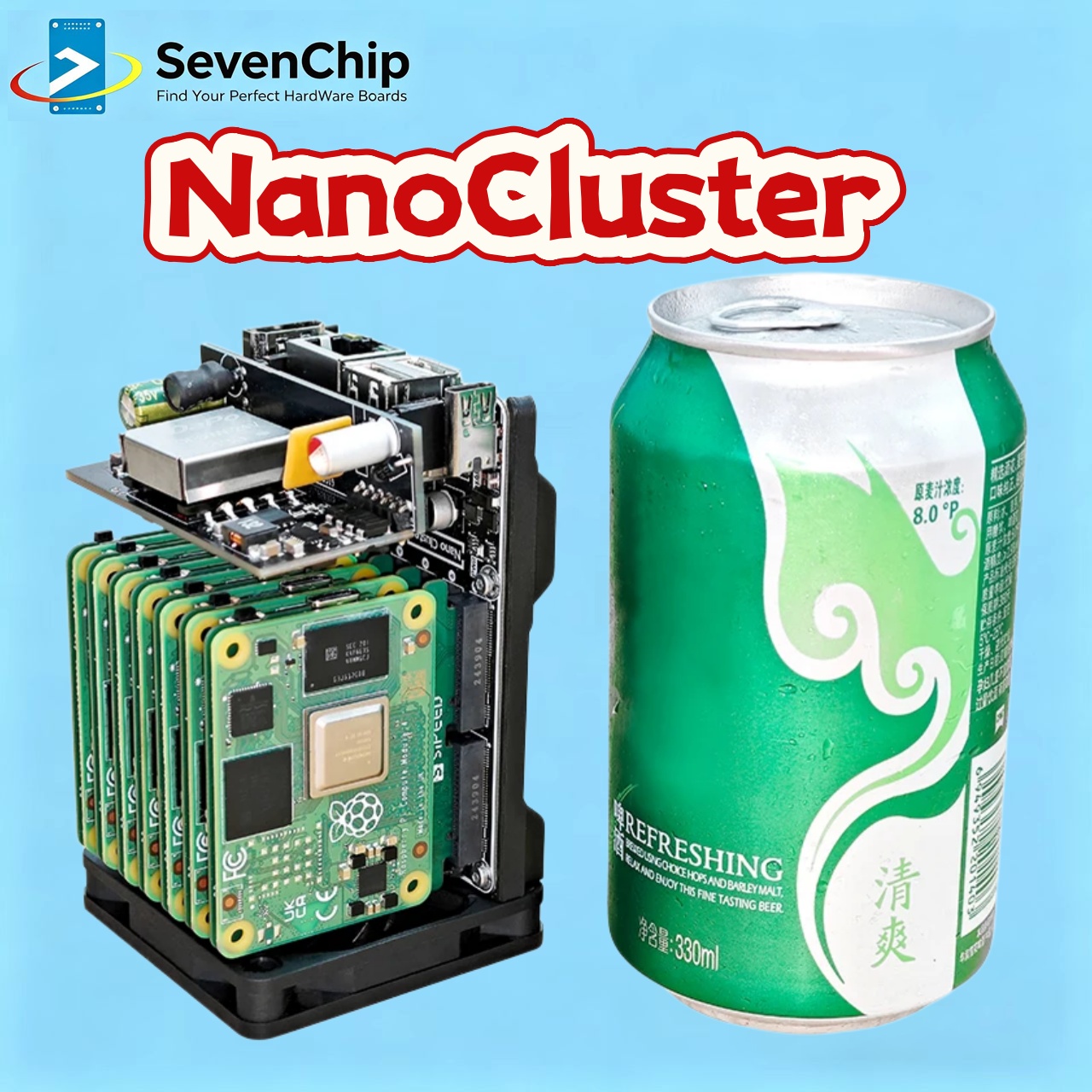 Deskpi Super6C - Sipeed NanoCluster 7x CM4/CM5 Nodes Mini