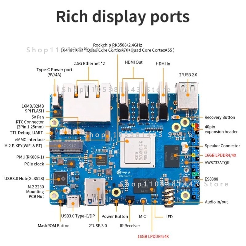 Orange Pi 5 Plus 32GB RAM Sing - Orange Pi 5 Plus 32Gb recensie en prijs