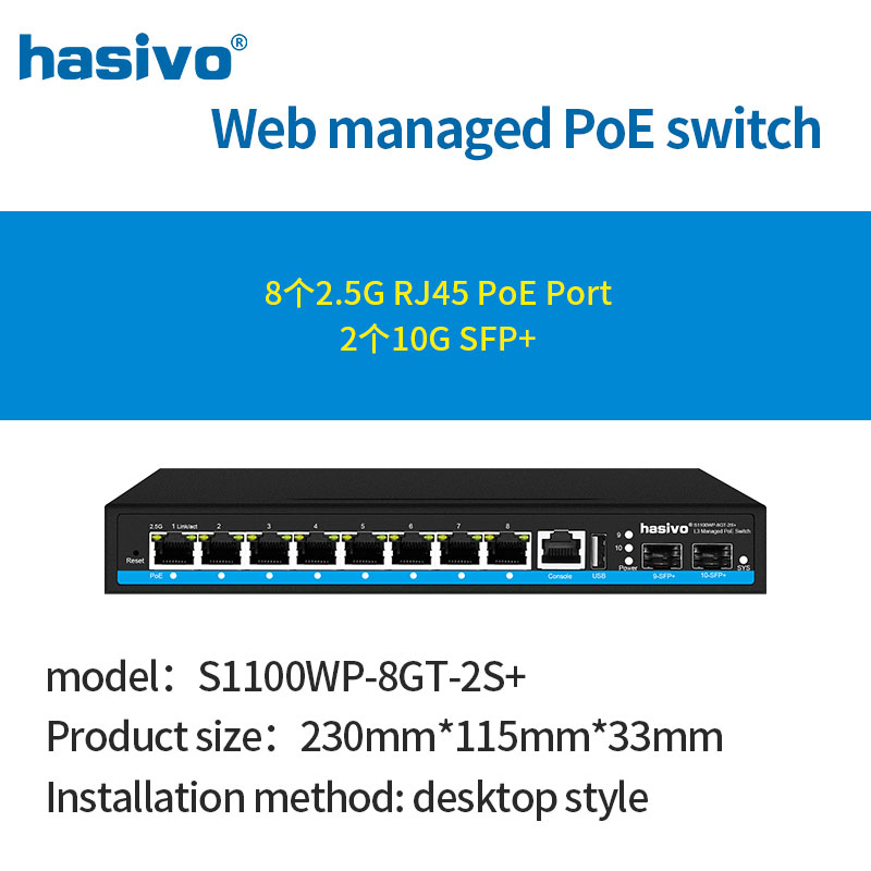8-poorts L3 beheerde 2,5Gps Po - Sfp+ 10G Managed Switch 8 Port recensie en prijs