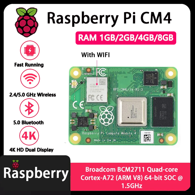 Raspberry Pi CM4 1GB/2GB/4GB/8 - Raspberry Pi Cm4 8Gb Ram 32Gb Emmc Wifi recensie en prijs