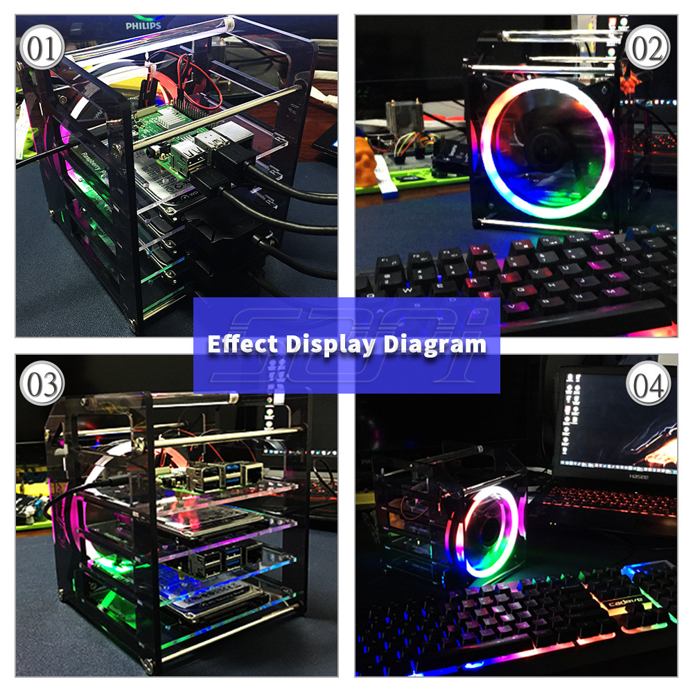 52Pi Rack Toren 4 Layer Acryl  - Deskpi Super6C recensie en prijs