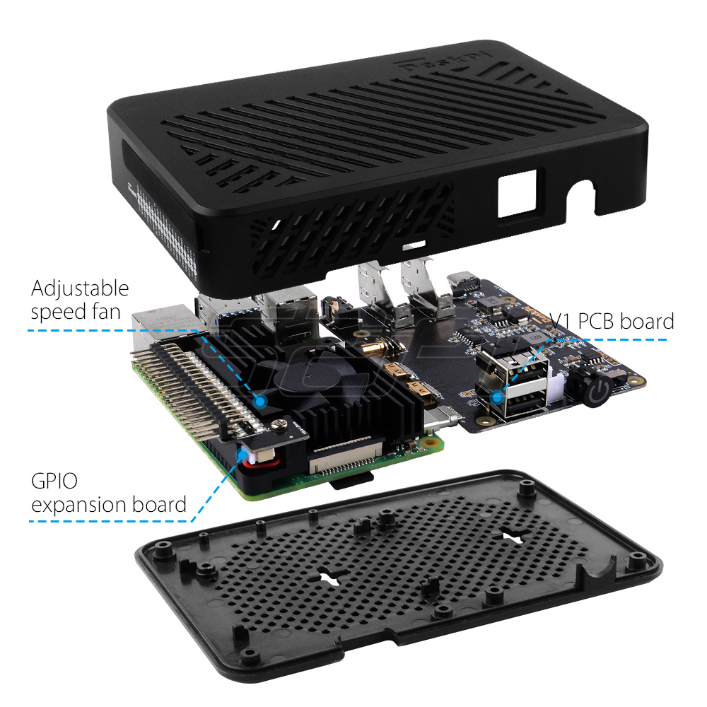 52Pi Raspberry Pi 4 Model B De - Deskpi Super6C recensie en prijs